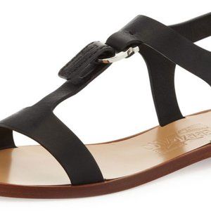 Salvatore Ferragamo Pana T-Strap Sandals with Heel (Black)